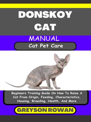 cover image of DONSKOY CAT MANUAL  Cat Pet Care